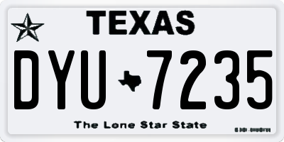 TX license plate DYU7235