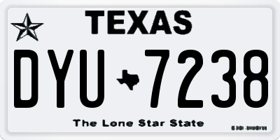 TX license plate DYU7238