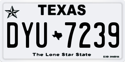 TX license plate DYU7239