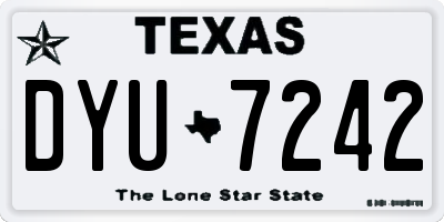 TX license plate DYU7242