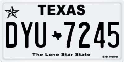 TX license plate DYU7245