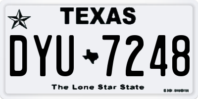 TX license plate DYU7248