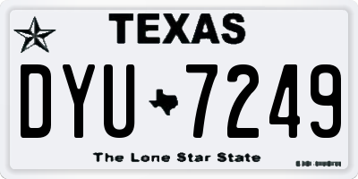TX license plate DYU7249