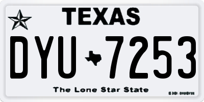 TX license plate DYU7253