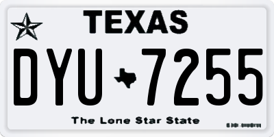 TX license plate DYU7255