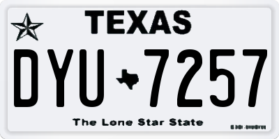 TX license plate DYU7257