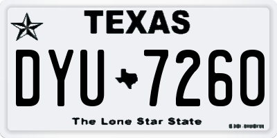TX license plate DYU7260