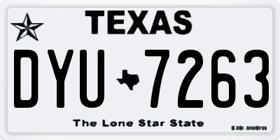 TX license plate DYU7263