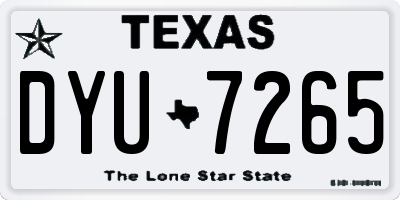 TX license plate DYU7265
