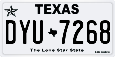 TX license plate DYU7268