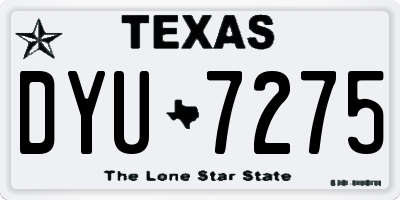 TX license plate DYU7275