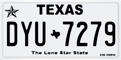 TX license plate DYU7279