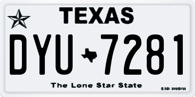TX license plate DYU7281