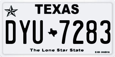 TX license plate DYU7283