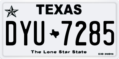 TX license plate DYU7285