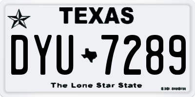 TX license plate DYU7289