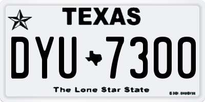 TX license plate DYU7300