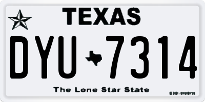 TX license plate DYU7314