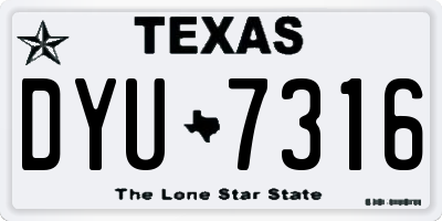 TX license plate DYU7316