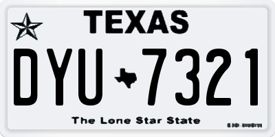 TX license plate DYU7321