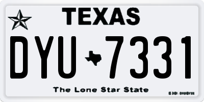 TX license plate DYU7331
