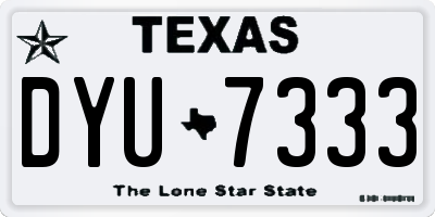TX license plate DYU7333