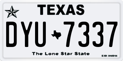 TX license plate DYU7337