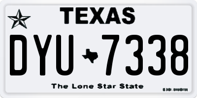 TX license plate DYU7338