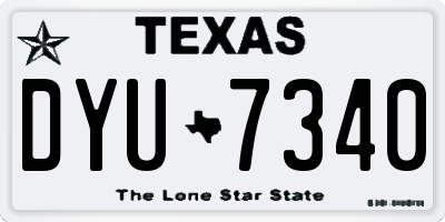 TX license plate DYU7340