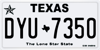TX license plate DYU7350