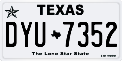 TX license plate DYU7352