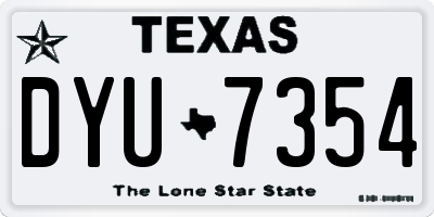 TX license plate DYU7354