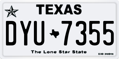 TX license plate DYU7355