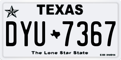 TX license plate DYU7367