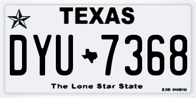 TX license plate DYU7368