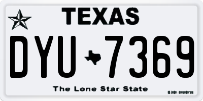 TX license plate DYU7369