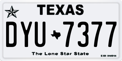 TX license plate DYU7377