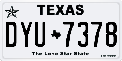 TX license plate DYU7378