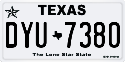 TX license plate DYU7380
