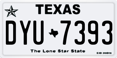 TX license plate DYU7393