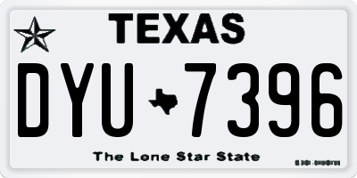 TX license plate DYU7396