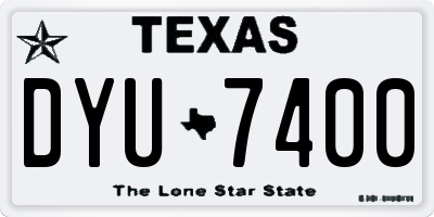 TX license plate DYU7400