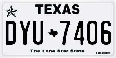 TX license plate DYU7406