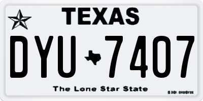 TX license plate DYU7407