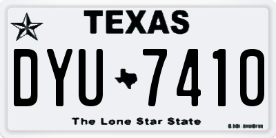 TX license plate DYU7410