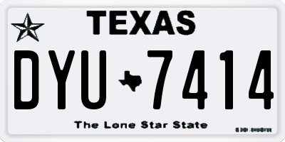 TX license plate DYU7414