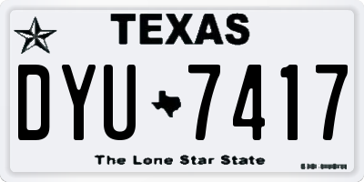 TX license plate DYU7417
