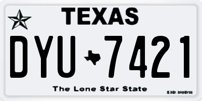 TX license plate DYU7421