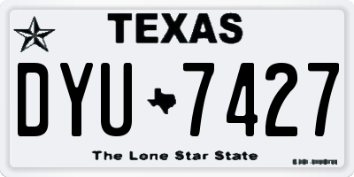 TX license plate DYU7427