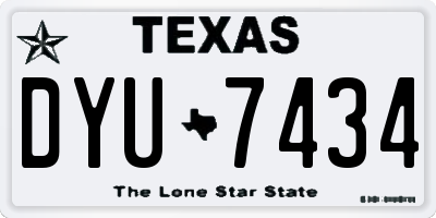 TX license plate DYU7434